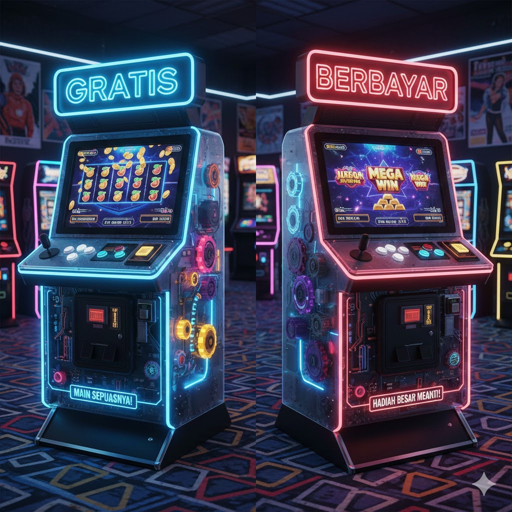 Slot Arcade Hybrid Gratis vs Berbayar